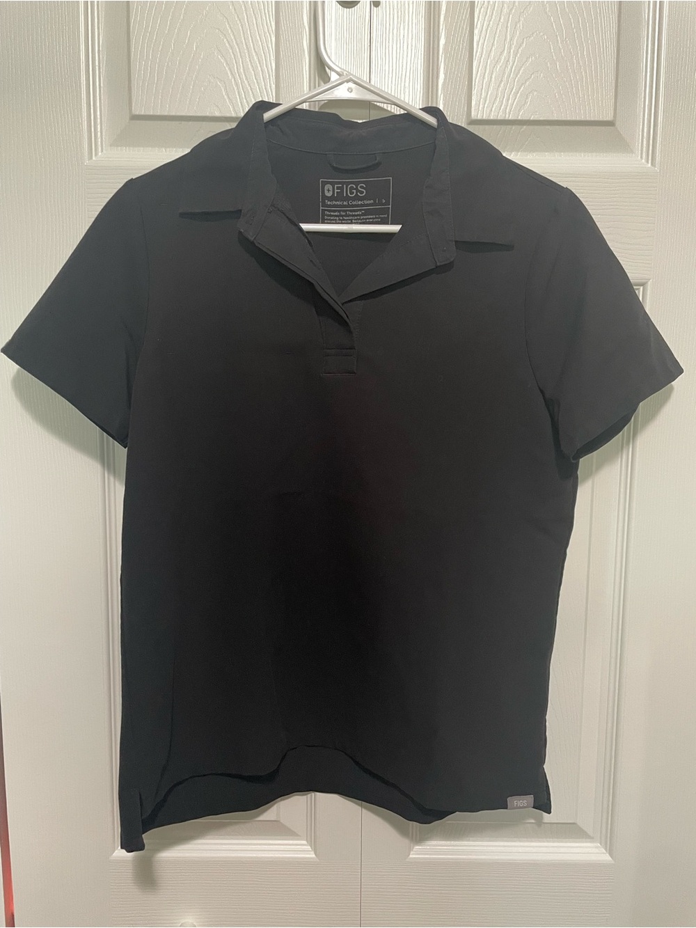 FIGS Polo Scrub Top Women’s Small Black Discontinued Style